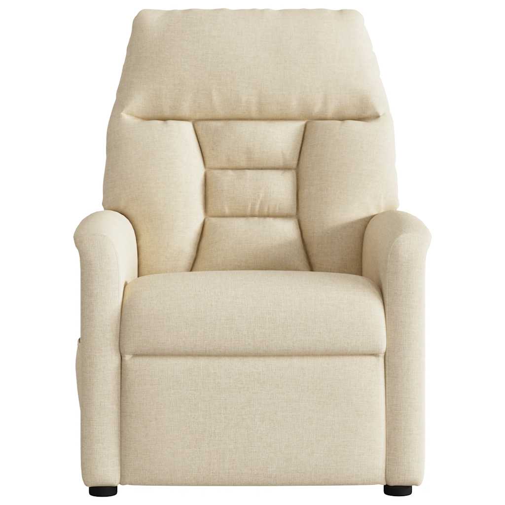 Vidaxl fauteuil verstelbaar stof crèmekleurig