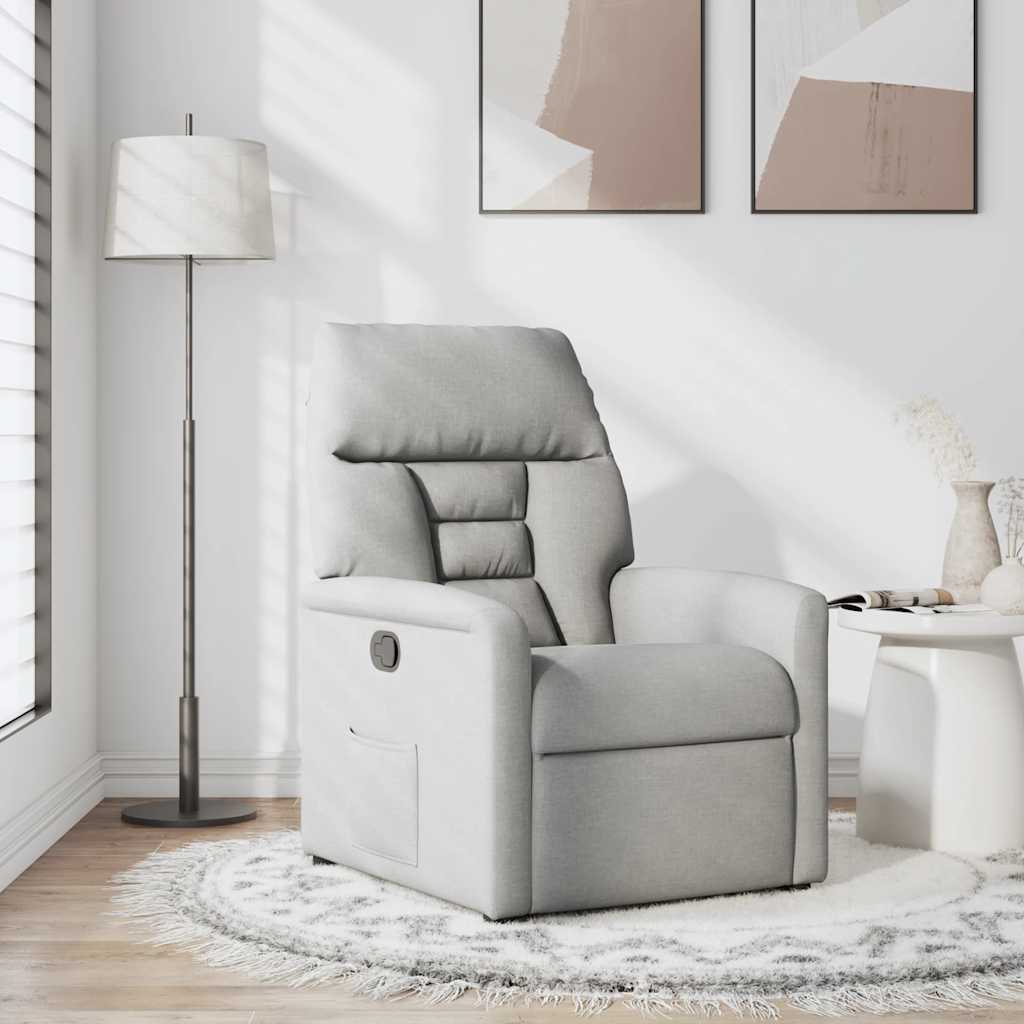 Vidaxl fauteuil verstelbaar stof wolk grijs