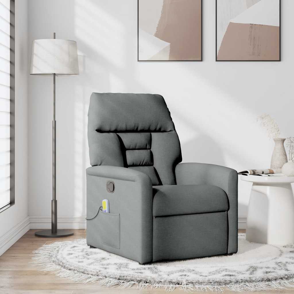 Vidaxl massagestoel donkergrijze stof