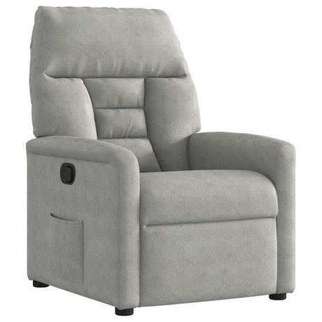 Vidaxl fauteuil verstelbaar microvezelstof lichtgrijs