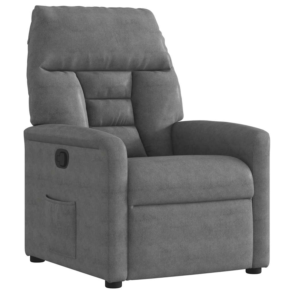 Vidaxl fauteuil verstelbaar microvezelstof donkergrijs