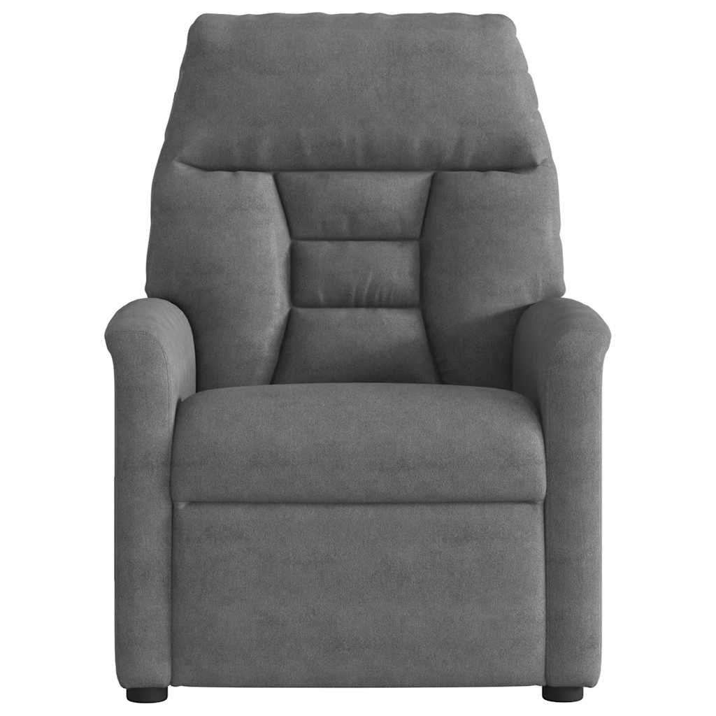 Vidaxl fauteuil verstelbaar microvezelstof donkergrijs