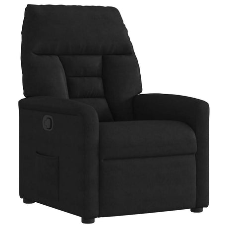 Vidaxl fauteuil verstelbaar microvezelstof zwart