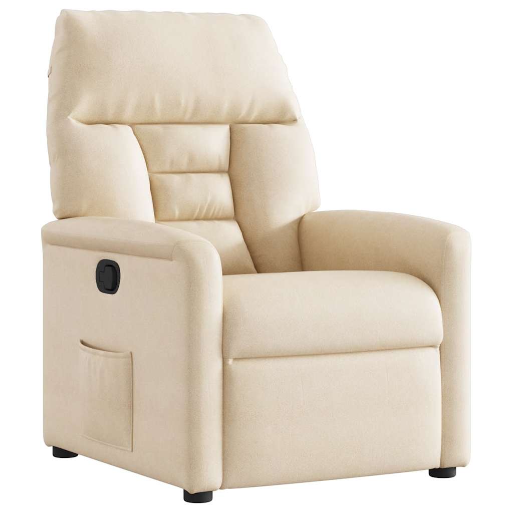 Vidaxl fauteuil verstelbaar microvezelstof beige