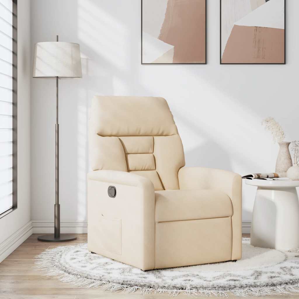 Vidaxl fauteuil verstelbaar microvezelstof beige