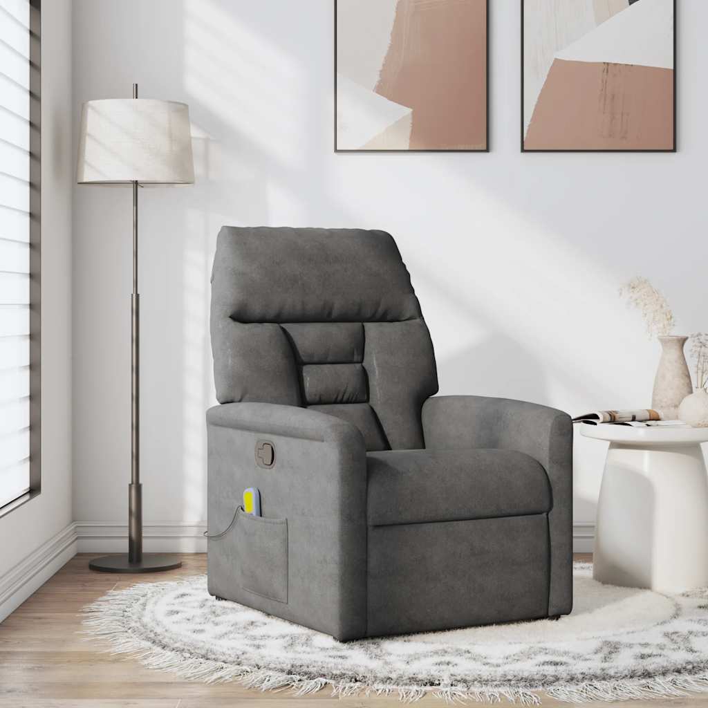 Vidaxl massagestoel microvezelstof donkergrijs