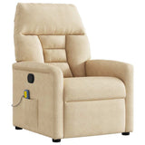 Vidaxl massagestoel microvezelstof crèmekleurig