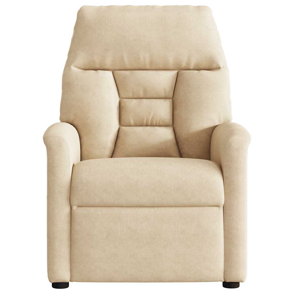 Vidaxl massagestoel microvezelstof crèmekleurig