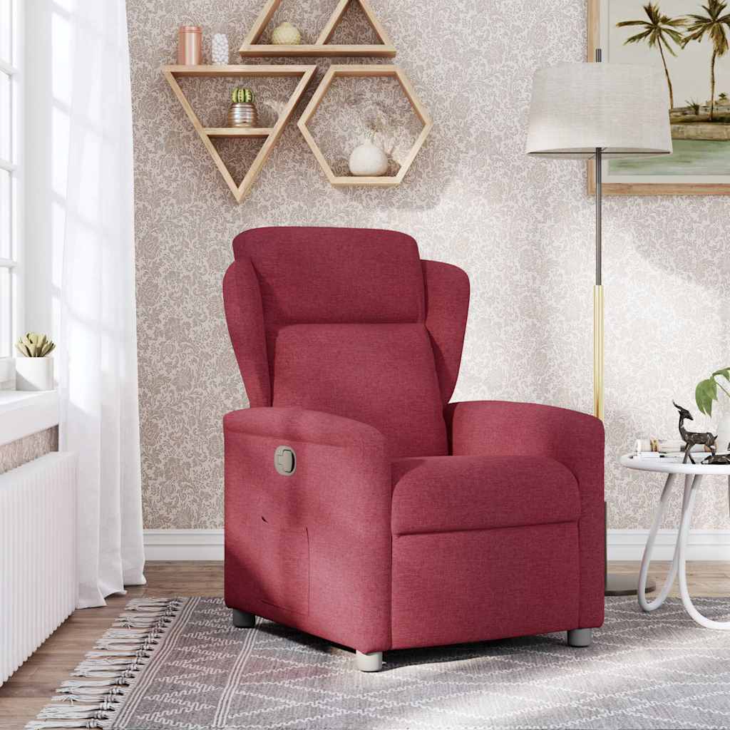 Vidaxl fauteuil verstelbaar stof wijnrood