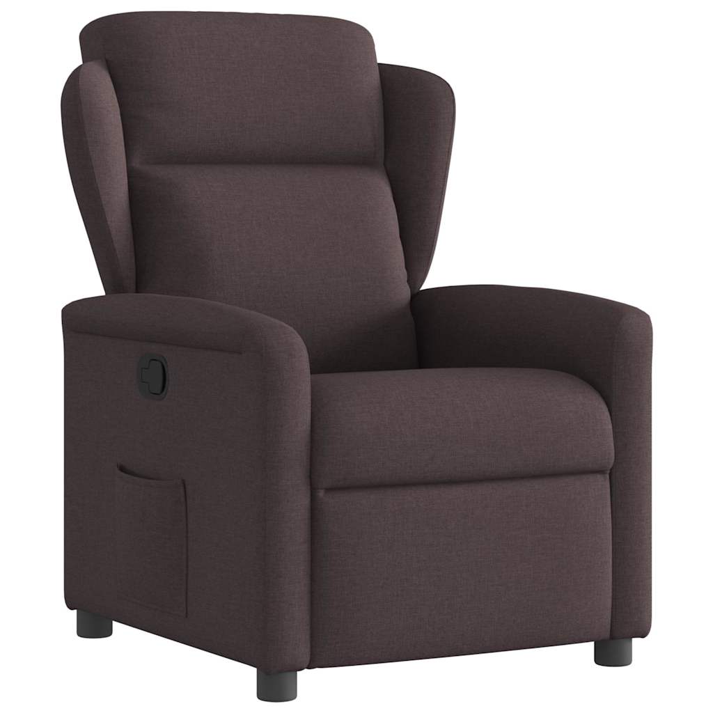 Vidaxl fauteuil verstelbaar stof donkerbruin