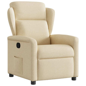 Vidaxl fauteuil verstelbaar stof crèmekleurig