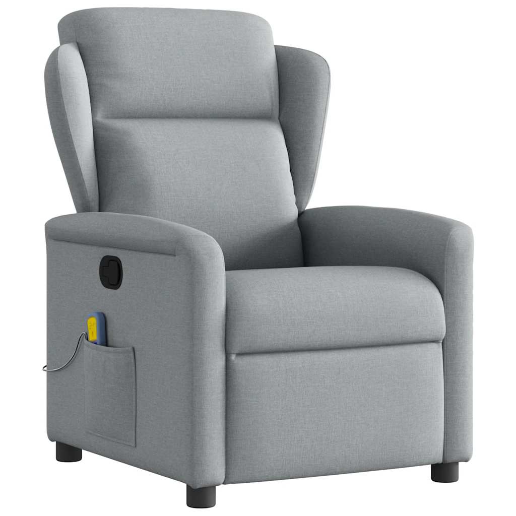 Vidaxl massagestoel verstelbaar stof lichtgrijs