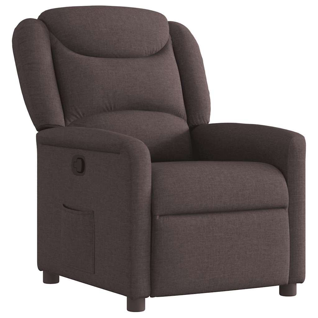 Vidaxl fauteuil verstelbaar stof donkerbruin
