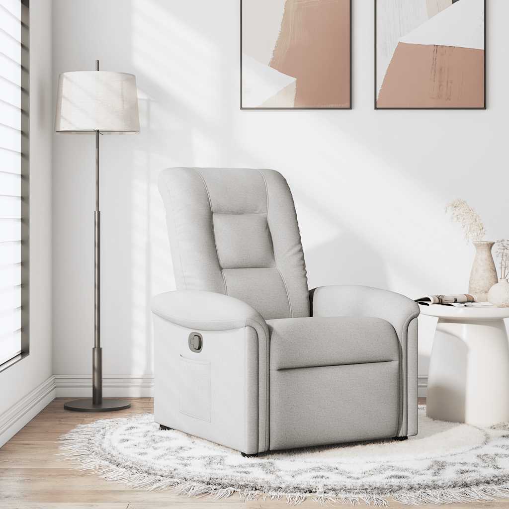 Vidaxl fauteuil verstelbaar stof wolk grijs