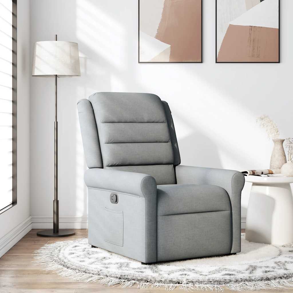 Vidaxl fauteuil verstelbaar stof lichtgrijs