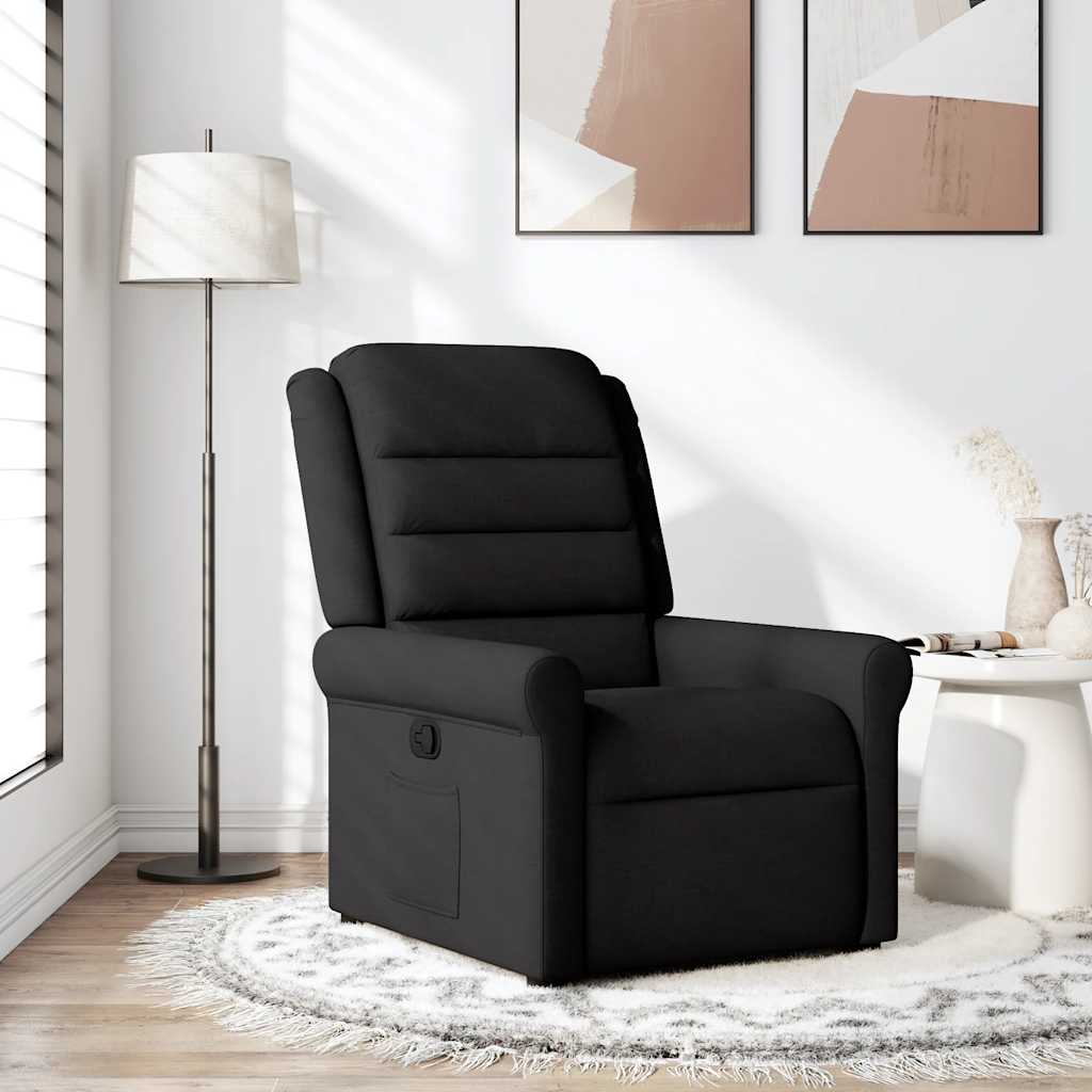 Vidaxl fauteuil verstelbaar stof zwart