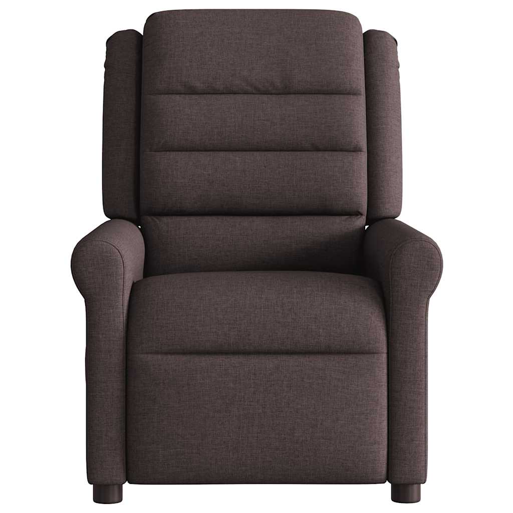 Vidaxl fauteuil verstelbaar stof donkerbruin
