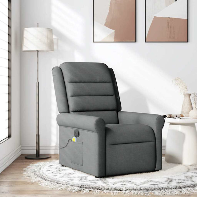 Vidaxl massagestoel donkergrijze stof