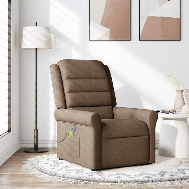 Vidaxl massagestoel verstelbaar stof bruin