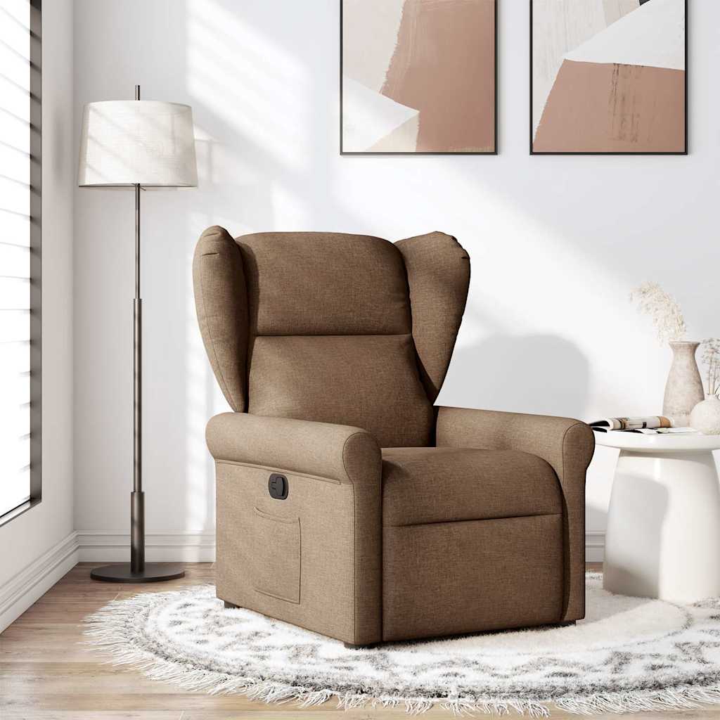Vidaxl fauteuil verstelbaar stof bruin