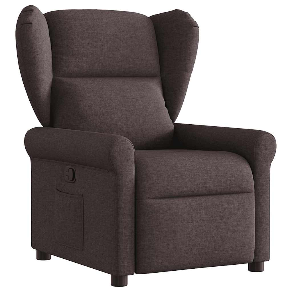 Vidaxl fauteuil verstelbaar stof donkerbruin
