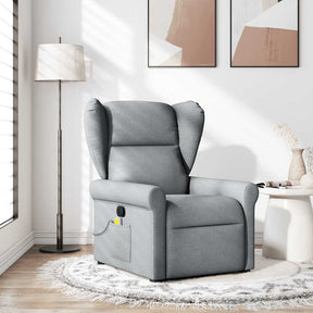 Vidaxl massagestoel verstelbaar stof lichtgrijs