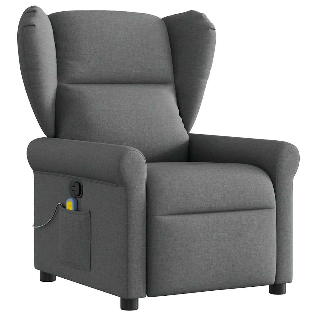 Vidaxl massagestoel donkergrijze stof