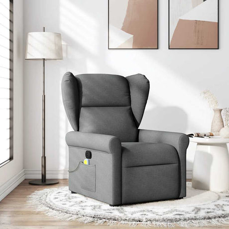 Vidaxl massagestoel donkergrijze stof