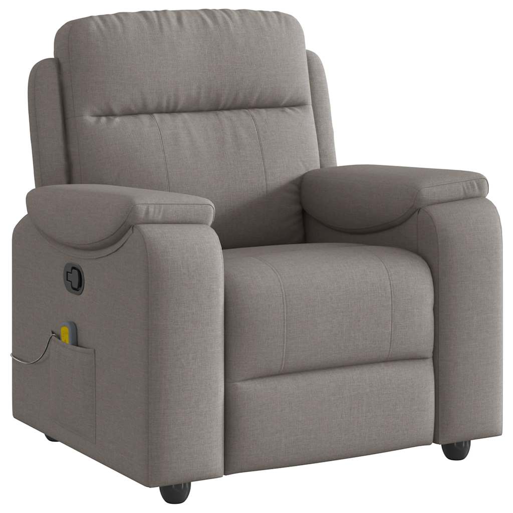Vidaxl massagestoel verstelbaar stof taupe