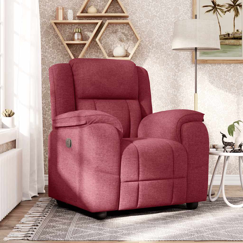 Vidaxl fauteuil verstelbaar stof wijnrood