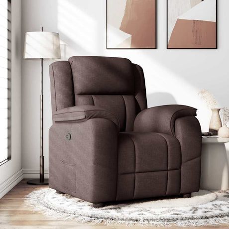 Vidaxl fauteuil verstelbaar stof donkerbruin