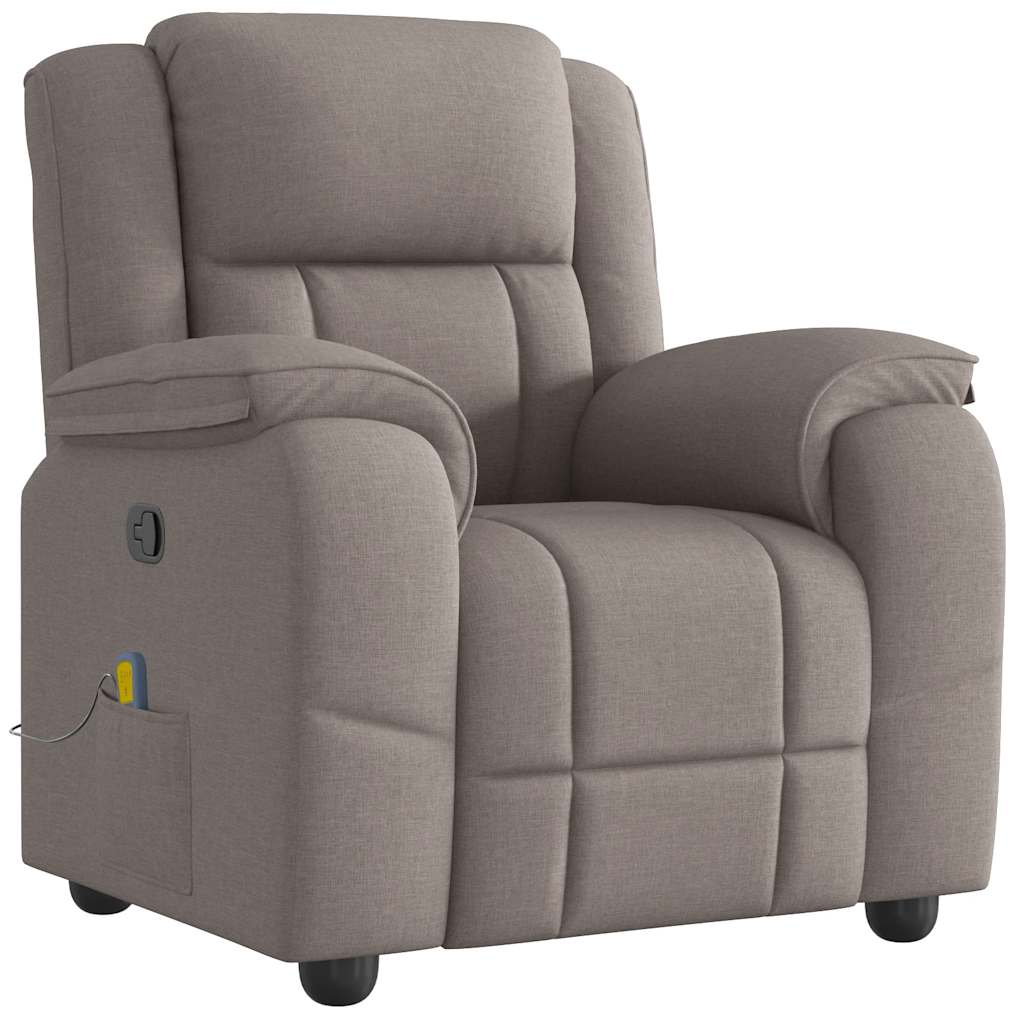 Vidaxl massagestoel verstelbaar stof taupe