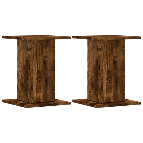 Vidaxl plantenstandaards 2 st 30x30x40 cm bewerkt hout gerookt eiken