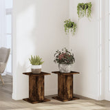 Vidaxl plantenstandaards 2 st 30x30x40 cm bewerkt hout gerookt eiken