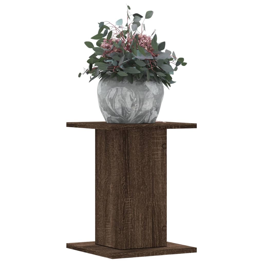 Vidaxl plantenstandaards 2 st 30x30x40 cm bewerkt hout bruin eiken