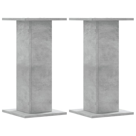Vidaxl plantenstandaards 2 st 30x30x60 cm bewerkt hout betongrijs