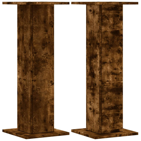 Vidaxl plantenstandaards 2 st 30x30x80 cm bewerkt hout gerookt eiken