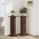 Vidaxl plantenstandaards 2 st 30x30x80 cm bewerkt hout bruin eiken