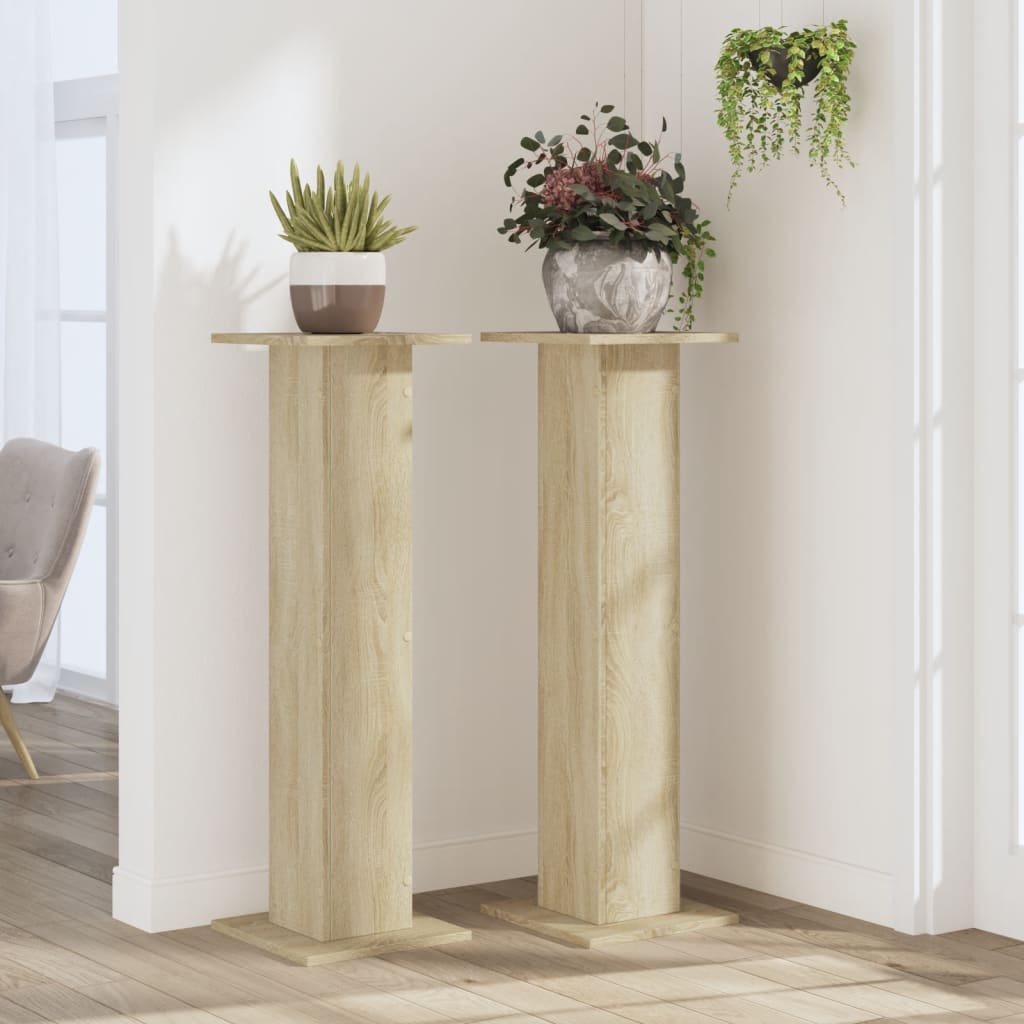 Vidaxl Standard pianta 2 PC 30x30x95 cm Oak Sonoma trasformato in legno