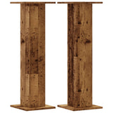 Vidaxl plantenstandaards 2 st 30x30x95 cm bewerkt hout oud houtkleurig