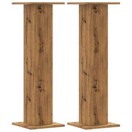 Vidaxl plantenstandaards 2 st 30x30x95 cm hout artisanaal eiken