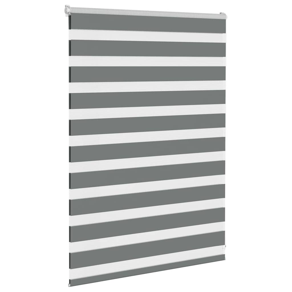 Vidaxl Zebra Roller Blind 105x100 CM Fabric Ancho 100.9 cm de color gris oscuro