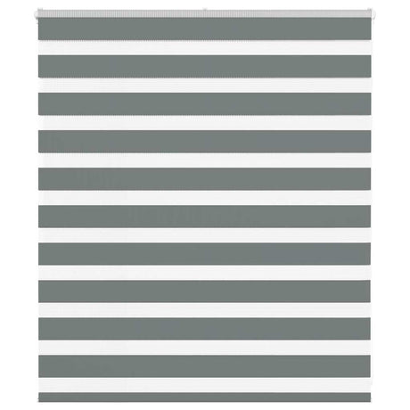 Vidaxl zebra rolgordijn 135x100 cm stofbreedte 130,9 cm donkergrijs