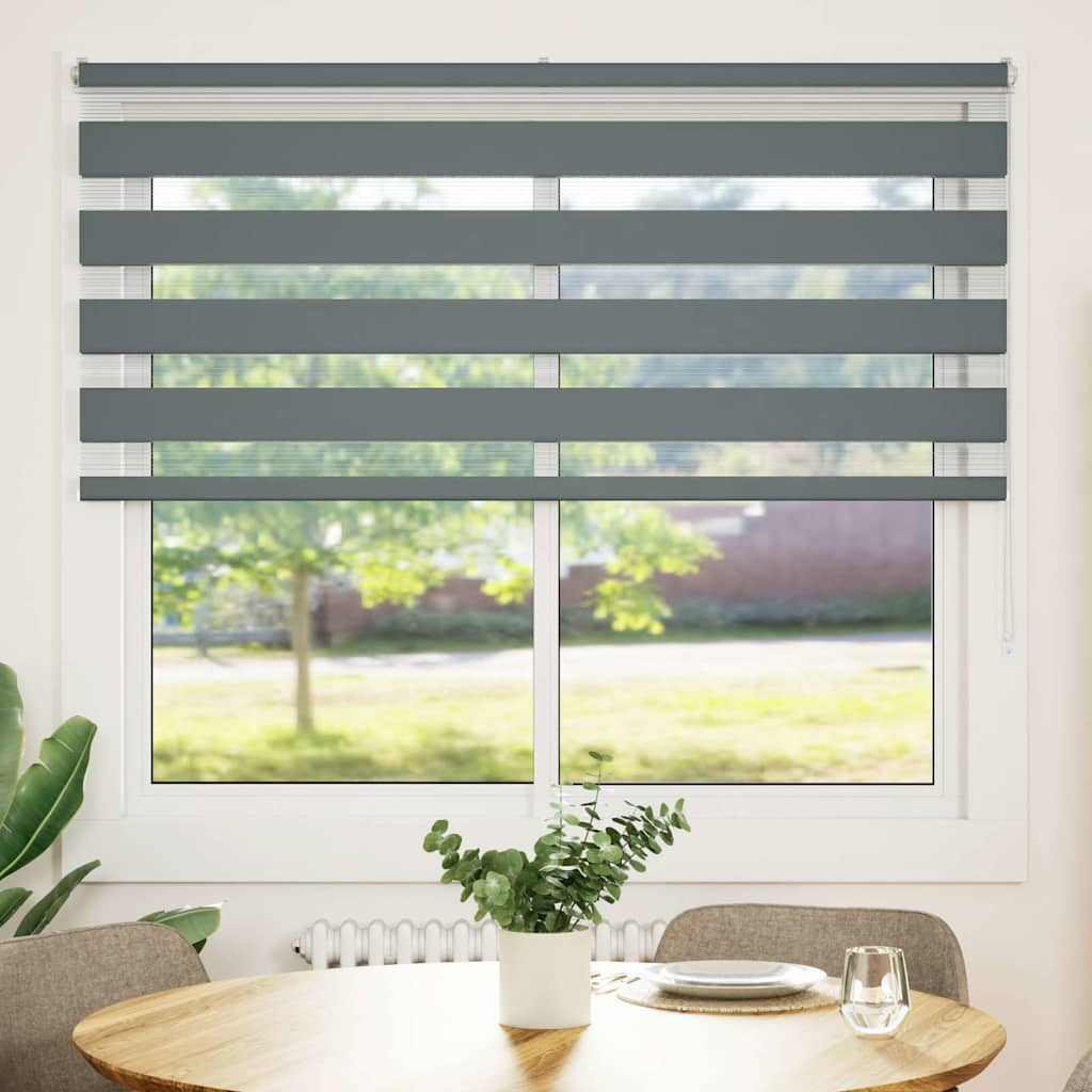 Vidaxl Zebra Roller Blind 160x100 cm Szerokość tkaniny 155,9 cm ciemnoszary