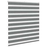 Vidaxl Zebra Roller Blind 105x150 CM Fabric Width 100.9 cm de color gris oscuro