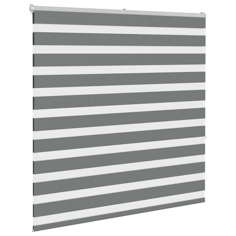 Vidaxl zebra rolgordijn 145x150 cm stofbreedte 140,9 cm donkergrijs