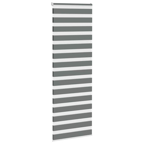 Vidaxl zebra rolgordijn 85x200 cm stofbreedte 80,9 cm donkergrijs