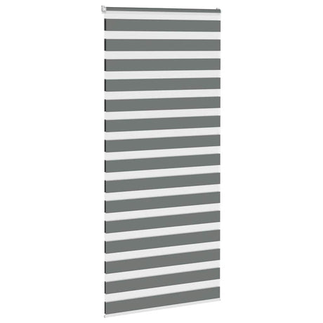 Vidaxl zebra rolgordijn 105x200 cm stofbreedte 100,9 cm donkergrijs