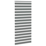 Vidaxl Zebra Roller Blind 115x200 CM Fabric Ancho 110.9 cm de color gris oscuro