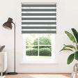 Vidaxl zebra rolgordijn 120x200 cm stofbreedte 115,9 cm donkergrijs